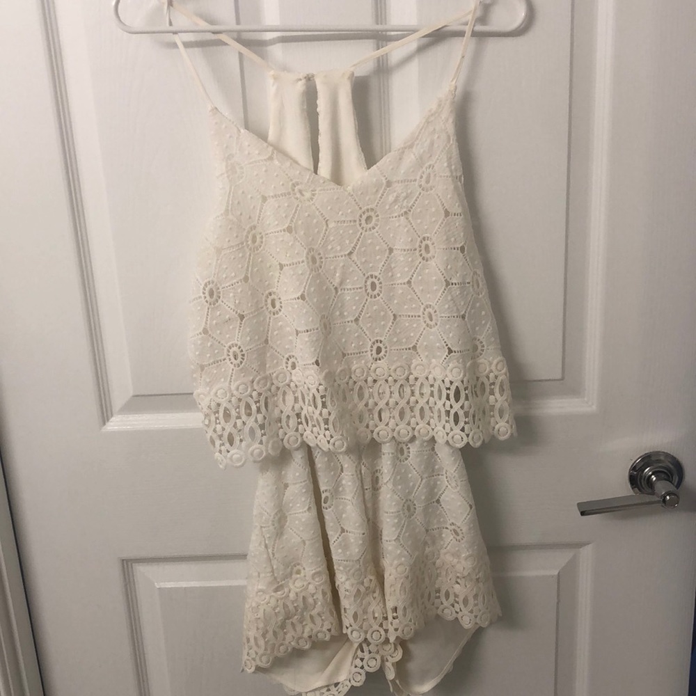 white lace romper